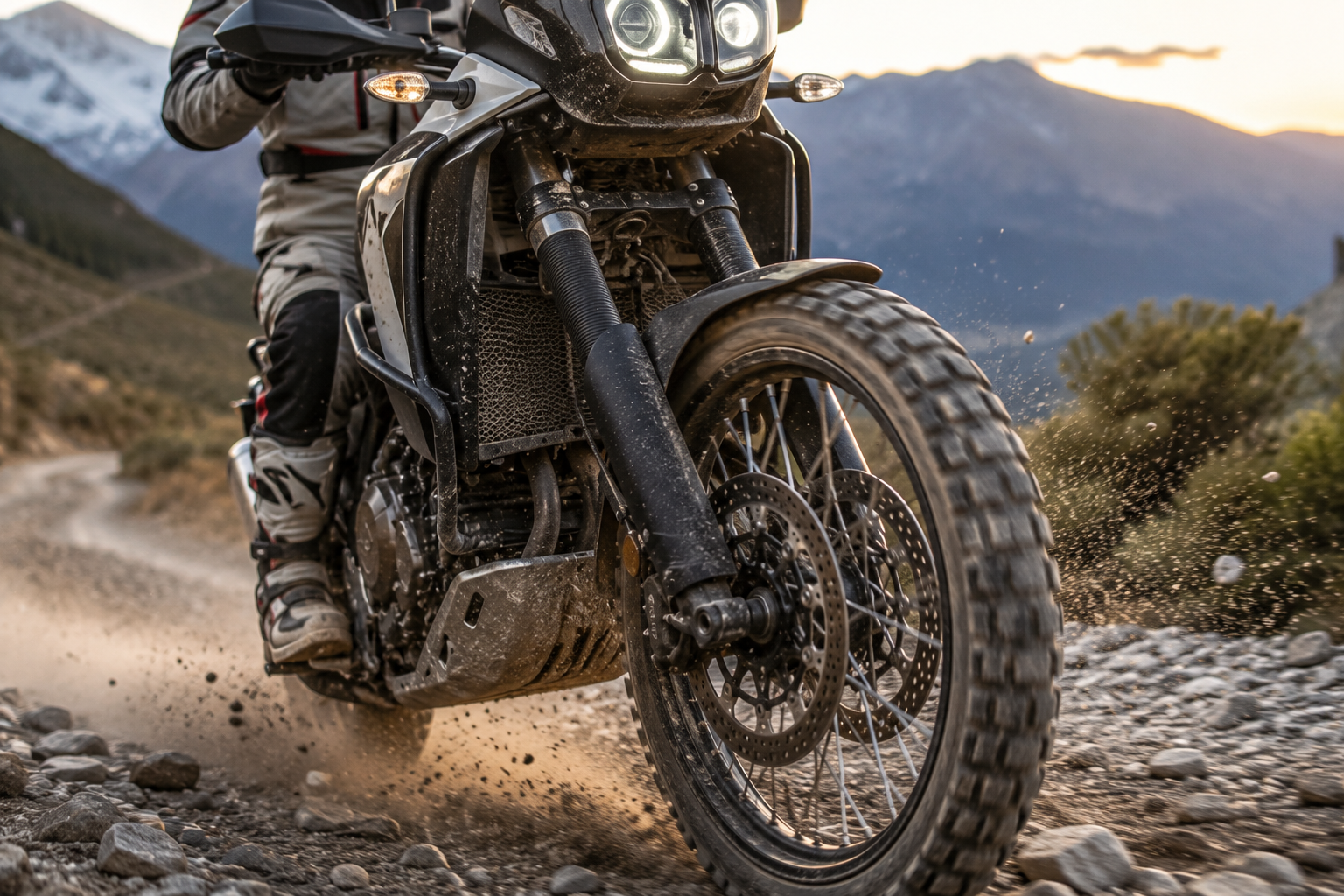 photo moto suspensions montagne